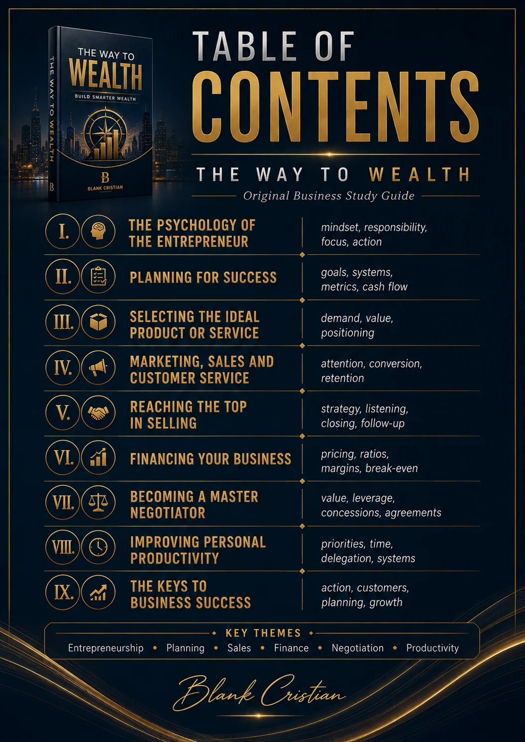 The Way to Wealth study guide table of contents